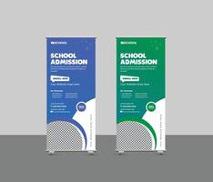 Modern school roll up banner design template vector