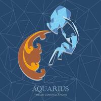 TWELVE CONSTELLATIONS AQUARIUS vector