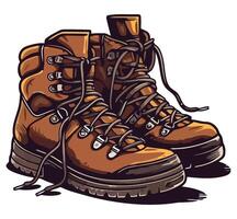 A pair of hiking boots for adventure vector