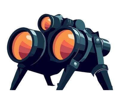 Looking beyond with binoculars vector