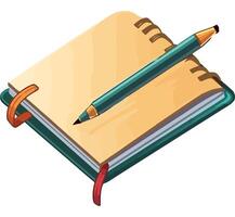 Pencil and notebook price 1 credit usd 1 vector