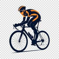 cyclist in motion vector