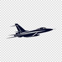 Jet Fighter Silhouette in Flight vector