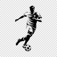 Silhouette of Soccer Player in Action vector