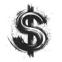 A dynamic, brushstroke style dollar sign, perfect for financial related designs vector