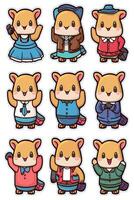 A set of cute hamsters in different outfits vector