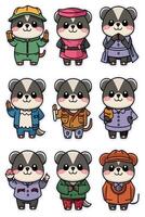 Badger set of illustration vector