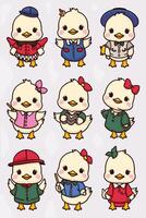 Chicken characters set vector