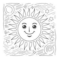 A sun with a smile and stars on it vector
