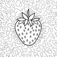 A strawberry is shown in a coloring page vector