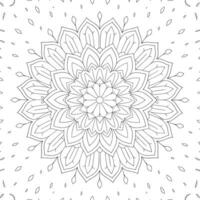 An adult coloring page with a flower design vector