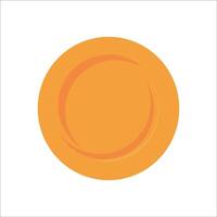 A vibrant orange plate resting on a clean white background, showcasing minimalist design and bold color for modern dining vector