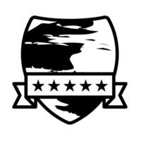 A vintage-style badge adorned with stars and a ribbon, symbolizing honor and commitment to service in a timeless design vector