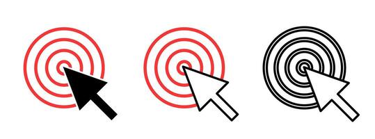 Artistic representation of targeting symbols in three distinct colors showcasing focus and precision vector