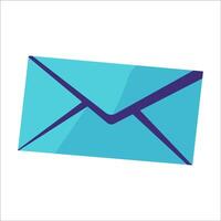 A vibrant teal envelope with a sleek, modern design, resting against a clean, white background, inviting messages and connections vector
