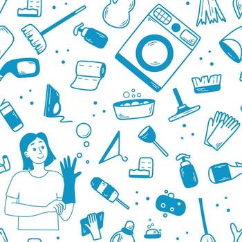 Cleaning service seamless pattern graphics vector