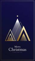 Christmas and New Year background with luxurious themed Christmas tree in the form of a combination of line ornaments and triangle shapes. vector