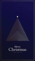 Christmas and New Year background with Christmas tree triangle line style, luxury theme, creative and elegant vector