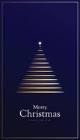 Christmas and New Year background with Christmas tree shaped line stack style, luxury theme, creative and elegant vector