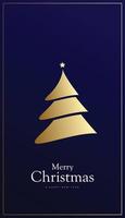 Christmas and New Year background with unique shape gold gradient Christmas tree, luxury, creative and elegant theme. vector