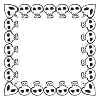 Halloween skeleton decorative frames isolated on white background. vector