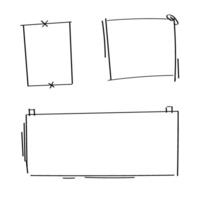 Hand drawn frame line sketch set. illustration vector