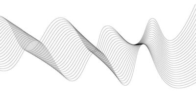 Abstract wave element with lines blend tool. illustration. vector