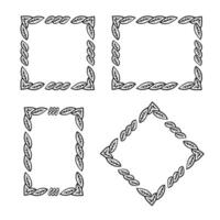 Leaf border frame hand drawn doodle line sketch. illustration vector