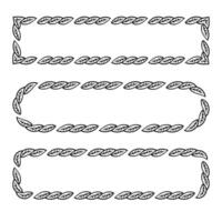 Leaf border frame hand drawn doodle line sketch. illustration vector