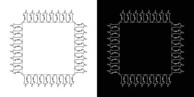 Decorative candles frame element for design. illustration vector