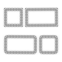 Decorative floral border frames set design isolated on white background. vector