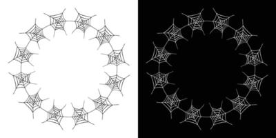 Halloween spider web decorative frame element design. vector