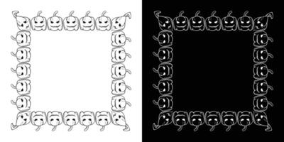 Halloween decorative frames set element design. illustration vector