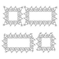 Halloween decorative pumpkins frames set element design. illustration vector