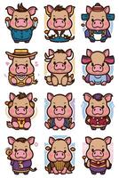 Chinese zodiac pig year of the pig vector