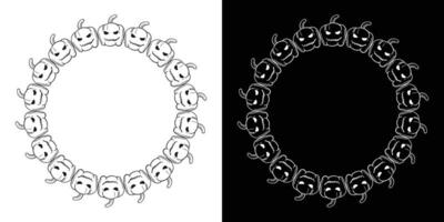 Halloween decorative frames set element design. illustration vector