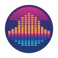 A colorful sound wave icon on a white background vector