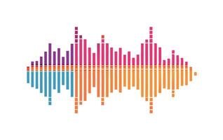 A colorful sound wave with a white background vector