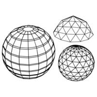 Three spheres with different shapes and sizes vector