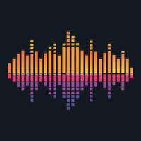An image of a sound wave with colorful equal lines vector