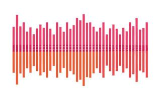 A pink and orange sound wave on a white background vector