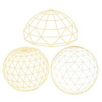 Three spheres with geometric shapes on them vector