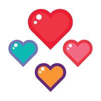 Four hearts with bubbles on a white background vector