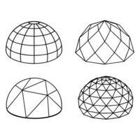 Four different types of domes, each with a different shape vector