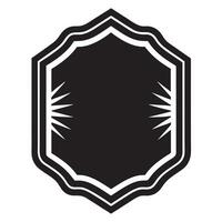 A black and white shield with a starburst vector