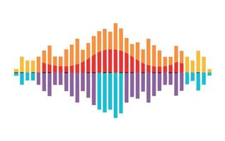 A colorful wave sound wave graphic vector