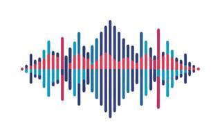 An image of a sound wave with a blue and red background vector