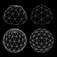 Four different geometric shapes on a black background vector