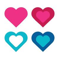 Four different colored hearts on a white background vector