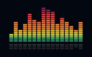 Colorful equalizer icon on black background vector